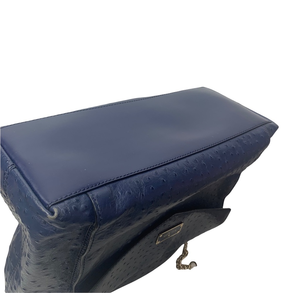 Kate Spade a la vita ostrich halsey Large Navy Leather Bag - Picture 13 of 16